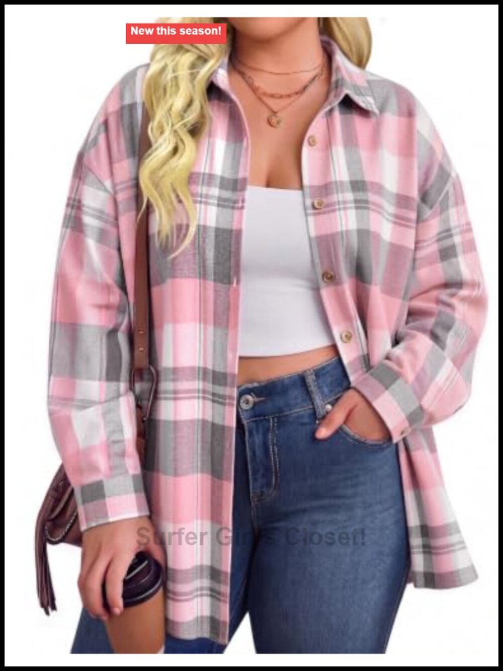 Plus Size Flannel Shirt Long Sleeve Plaid Button Down Blouse